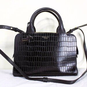 Radley London Millbank Black Faux Croc Leather Multiway Grab Handbag